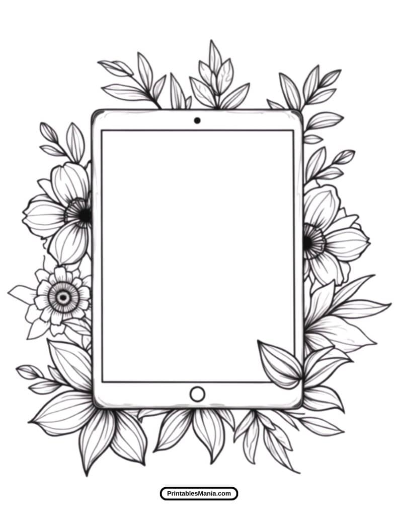 simple iPad outline coloring sheet for easy coloring