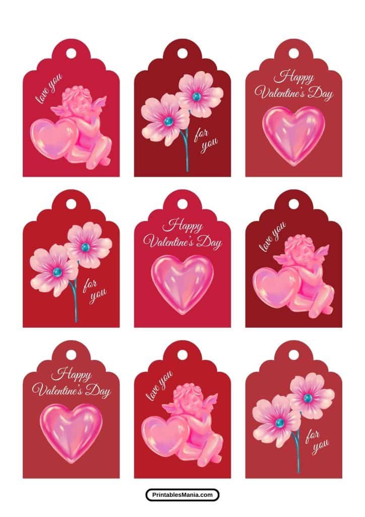 cute valentine's day gift tag template for download