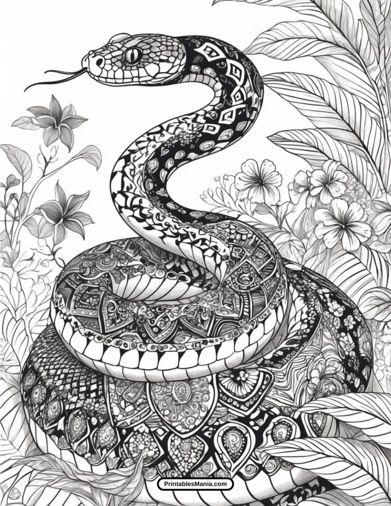 fun snake coloring sheet in downloadable pdf format