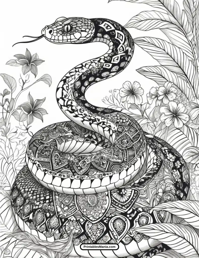 fun snake coloring sheet in downloadable pdf format