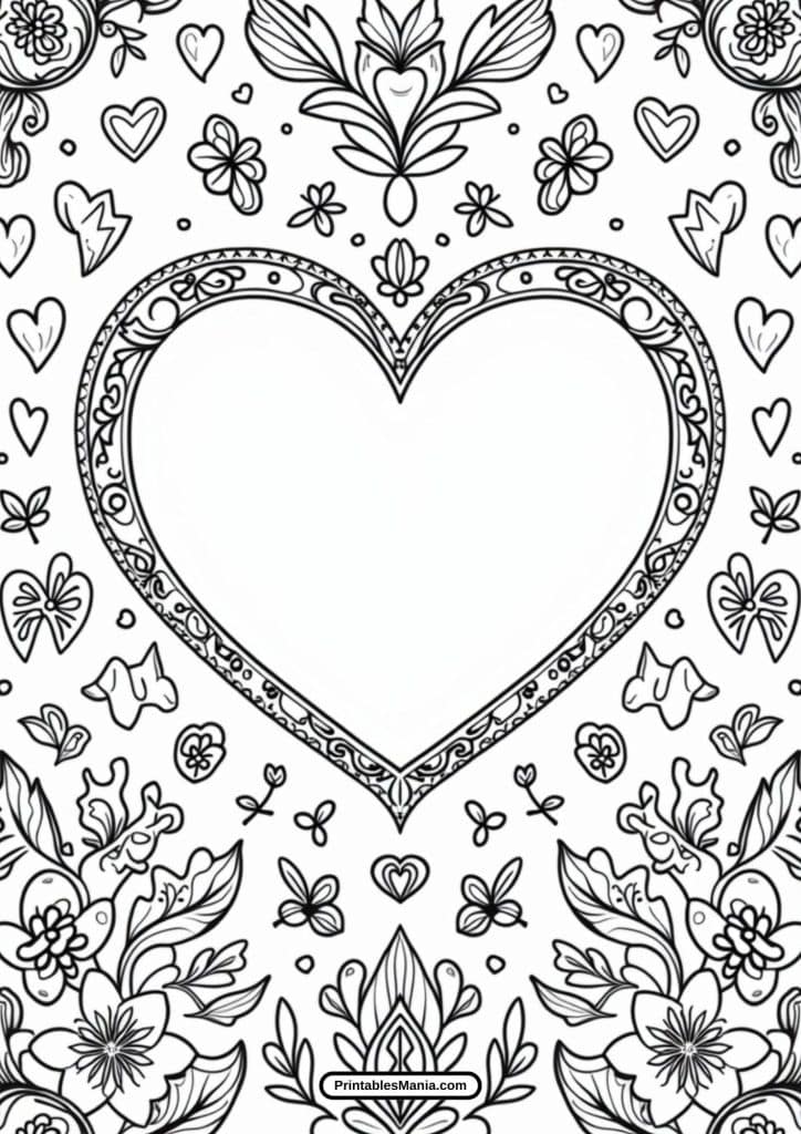 download valentine's day heart coloring pages pdf