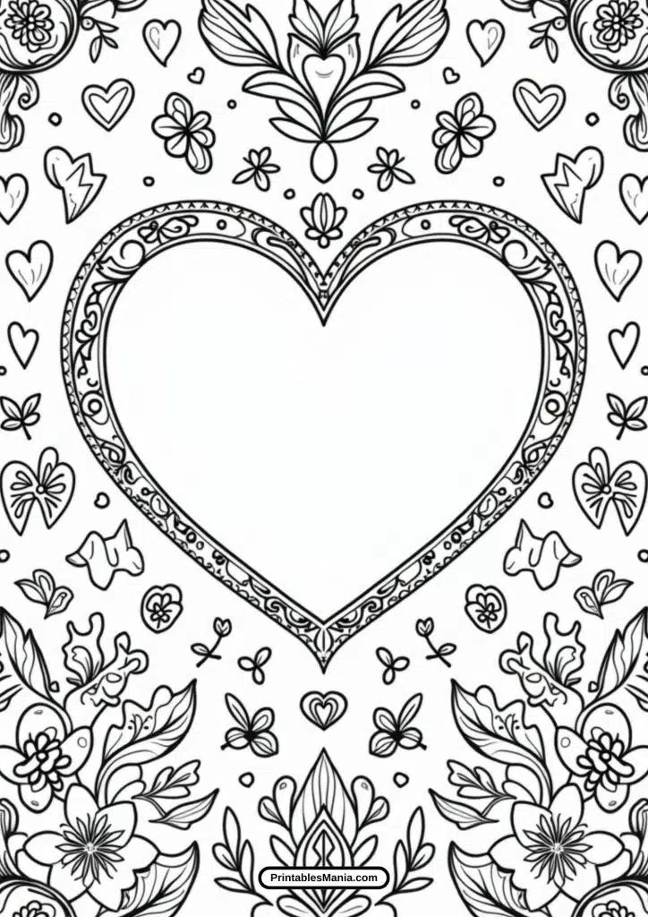 download valentine's day heart coloring pages pdf