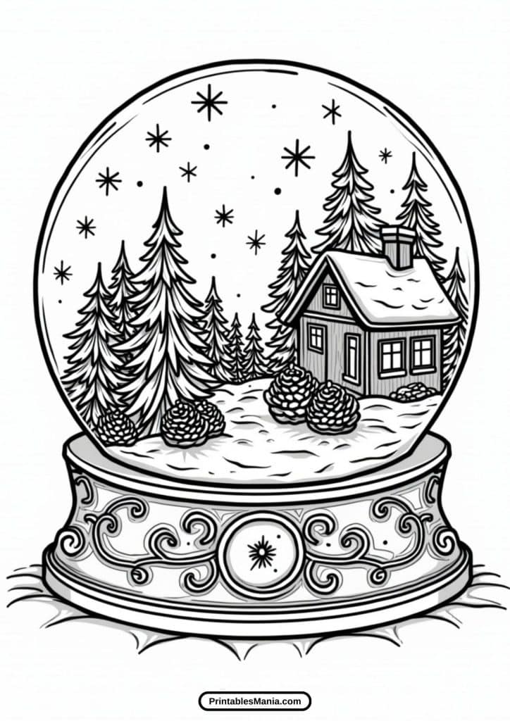 downloadable snow globe coloring page