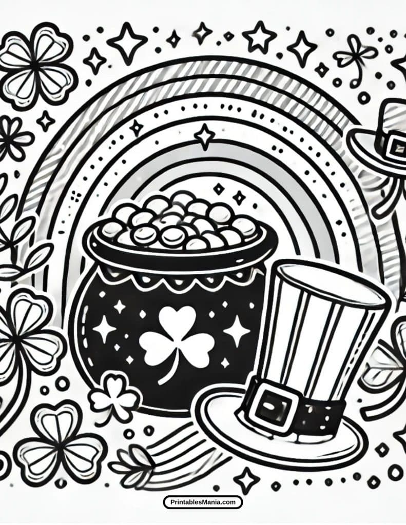 black-and-white shamrock coloring page perfect for kids to color