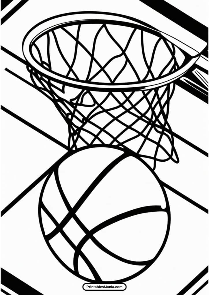 free basketball coloring sheet