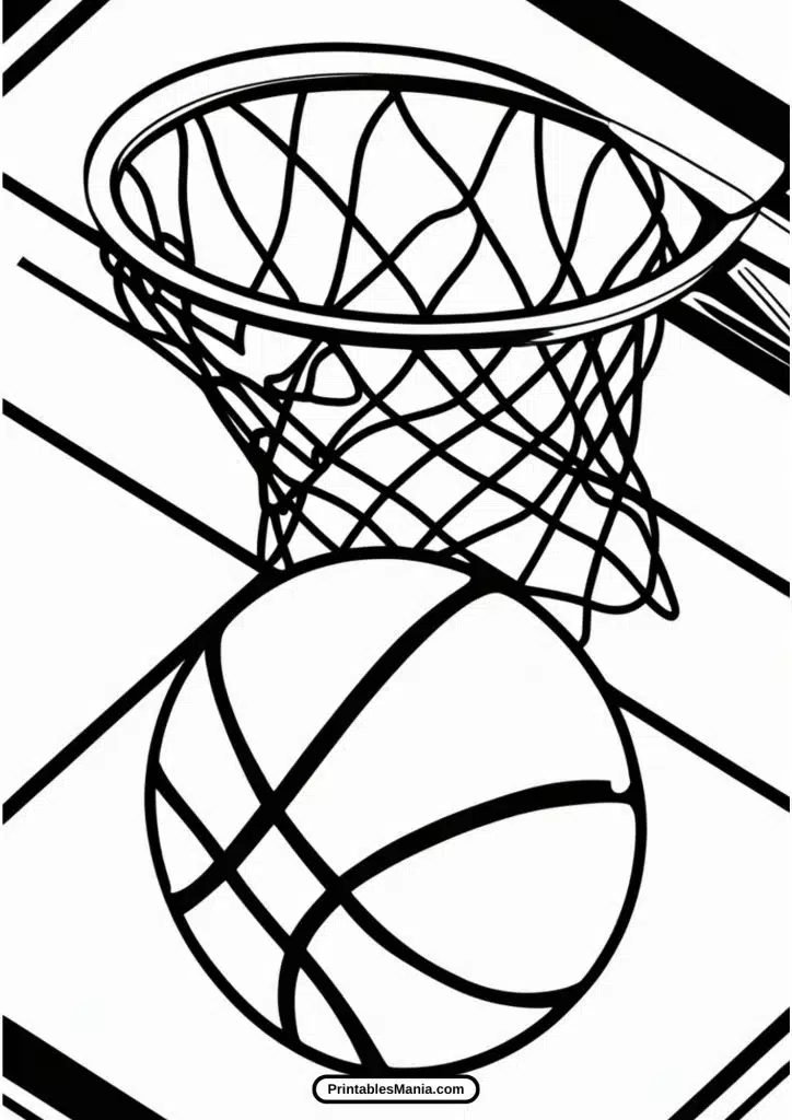 free basketball coloring sheet