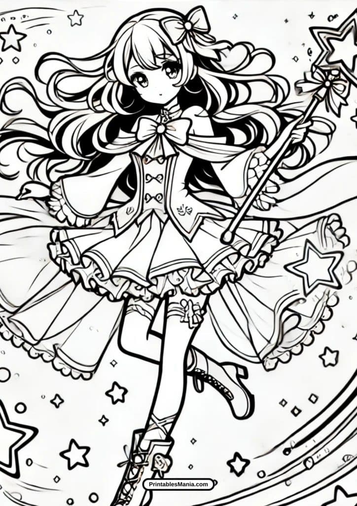 download anime girl coloring pages free