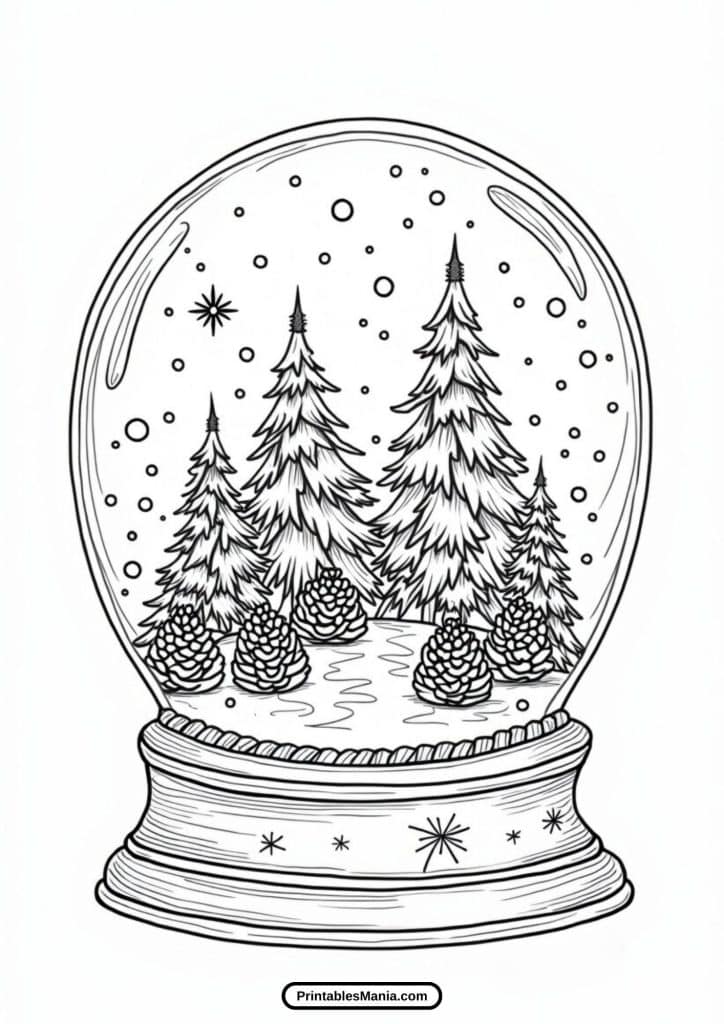 free snow globe coloring page pdf