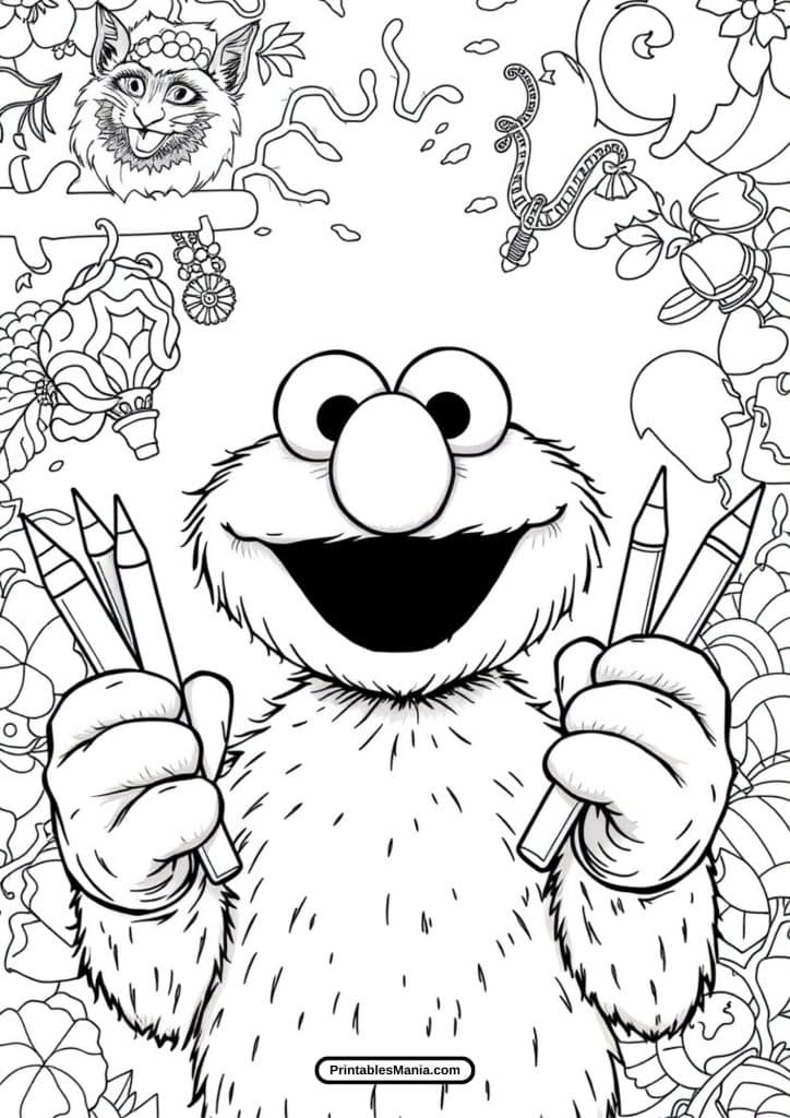 free elmo coloring pages for kids to print and enjoy