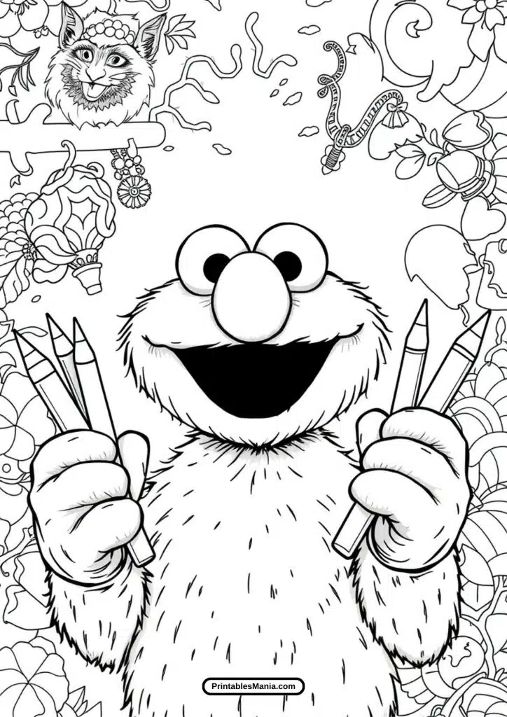 free elmo coloring pages for kids to print and enjoy