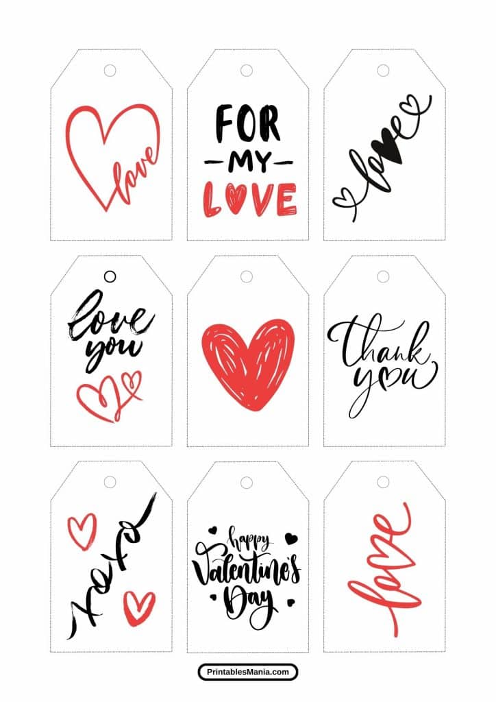 DIY valentine's day gift tags with a free pdf 