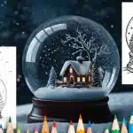 Snow Globe Coloring Page