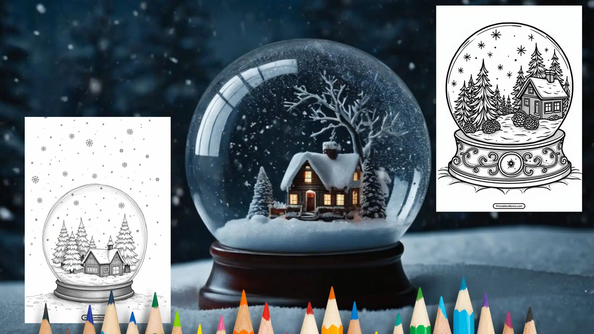 Snow Globe Coloring Page