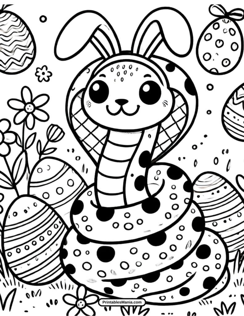 easter snake coloring page