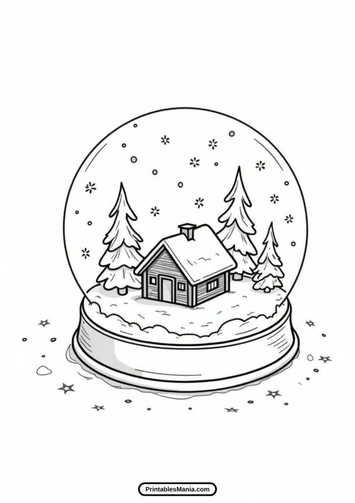 download snow globe coloring page for kids