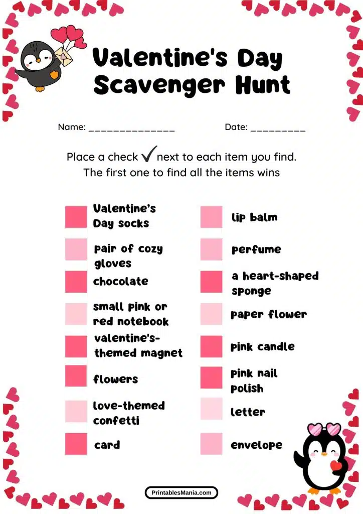 creative Valentine's Day scavenger hun