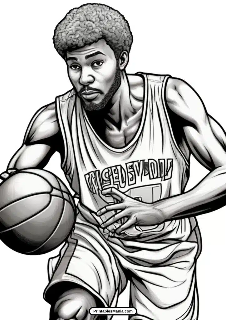 simple basketball coloring page