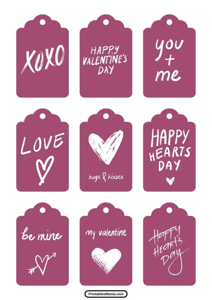 free valentine’s day gift tag printables with love-themed designs