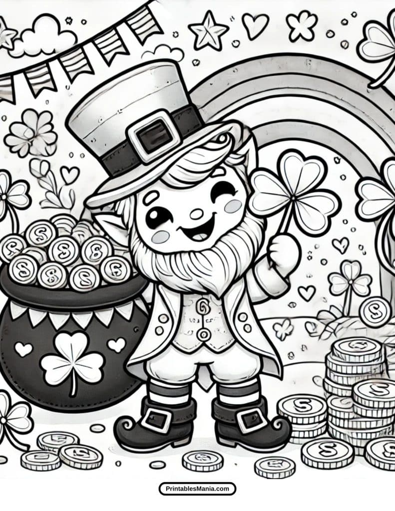 kid-friendly shamrock coloring page, easy and fun to color