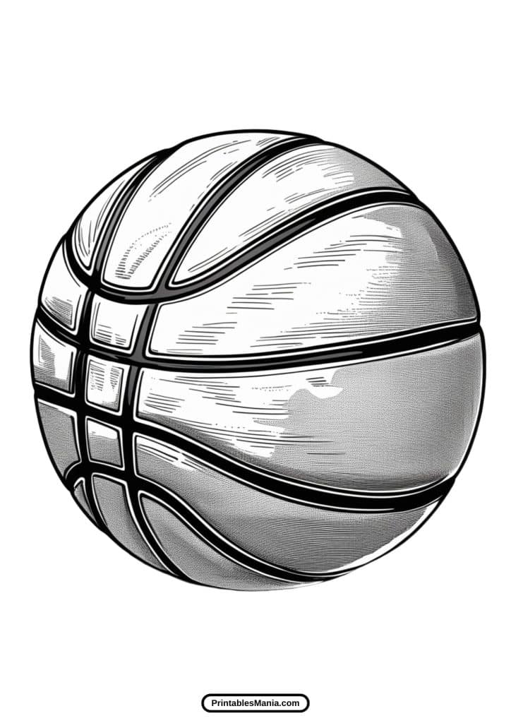 basketball coloring page for kids