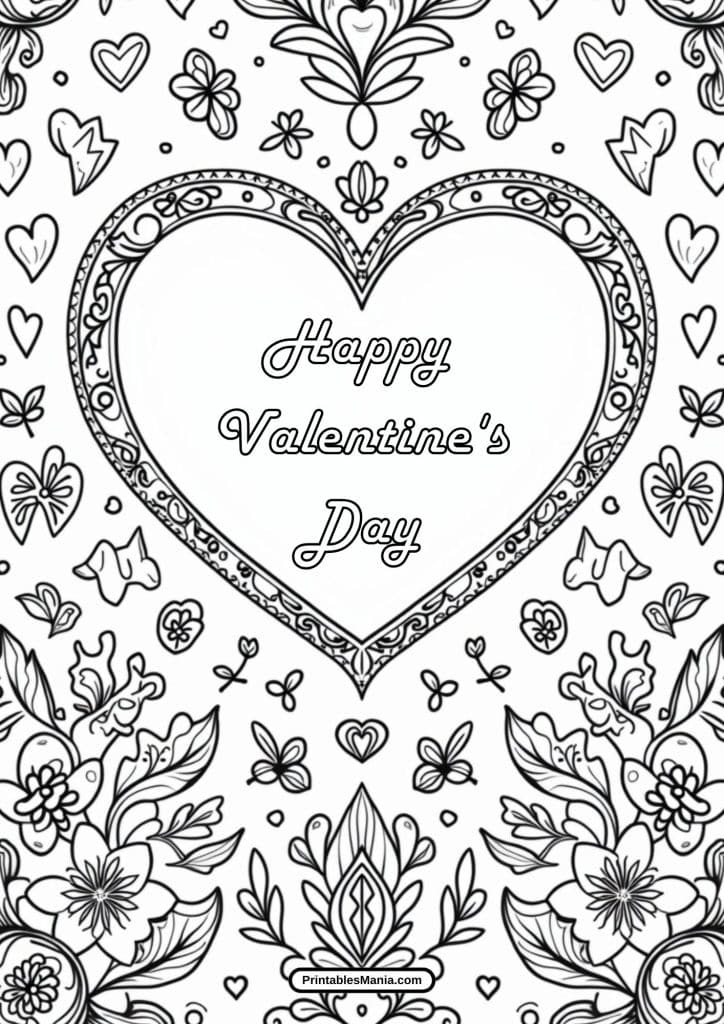 free love-themed coloring page pdf download