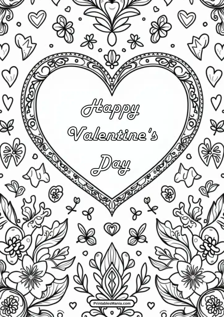 free love-themed coloring page pdf download