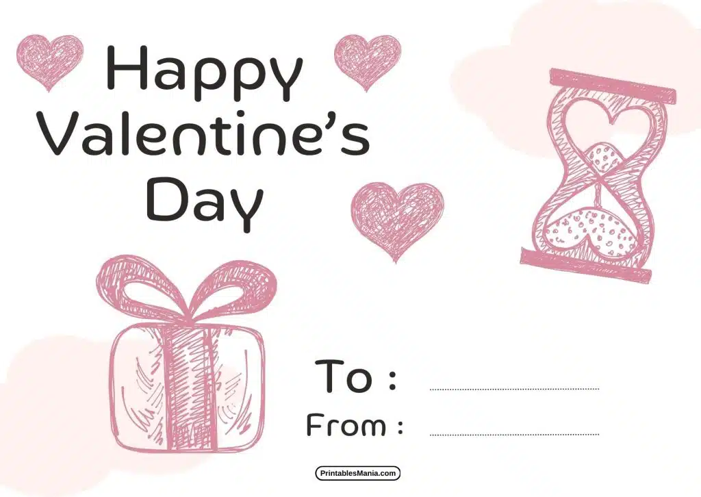 printable valentine’s card with cute illustrations