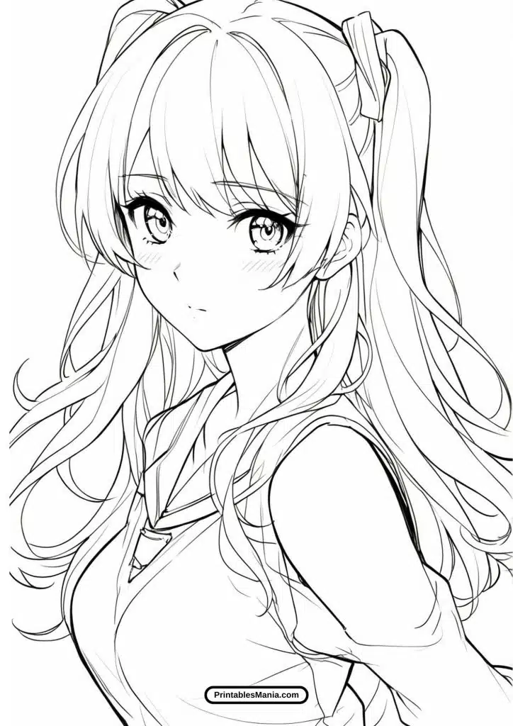 free pdf anime girl coloring pages printable