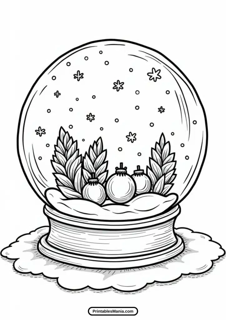 printable snow globe coloring sheet pdf