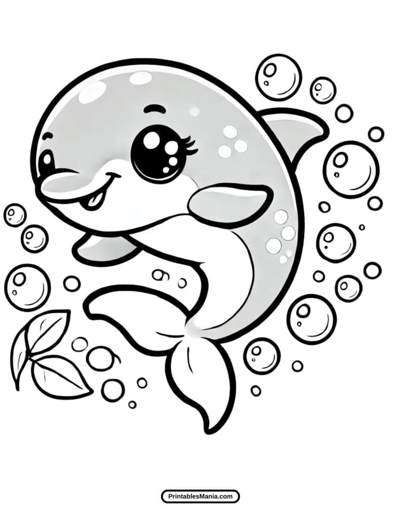 jumping dolphin coloring page