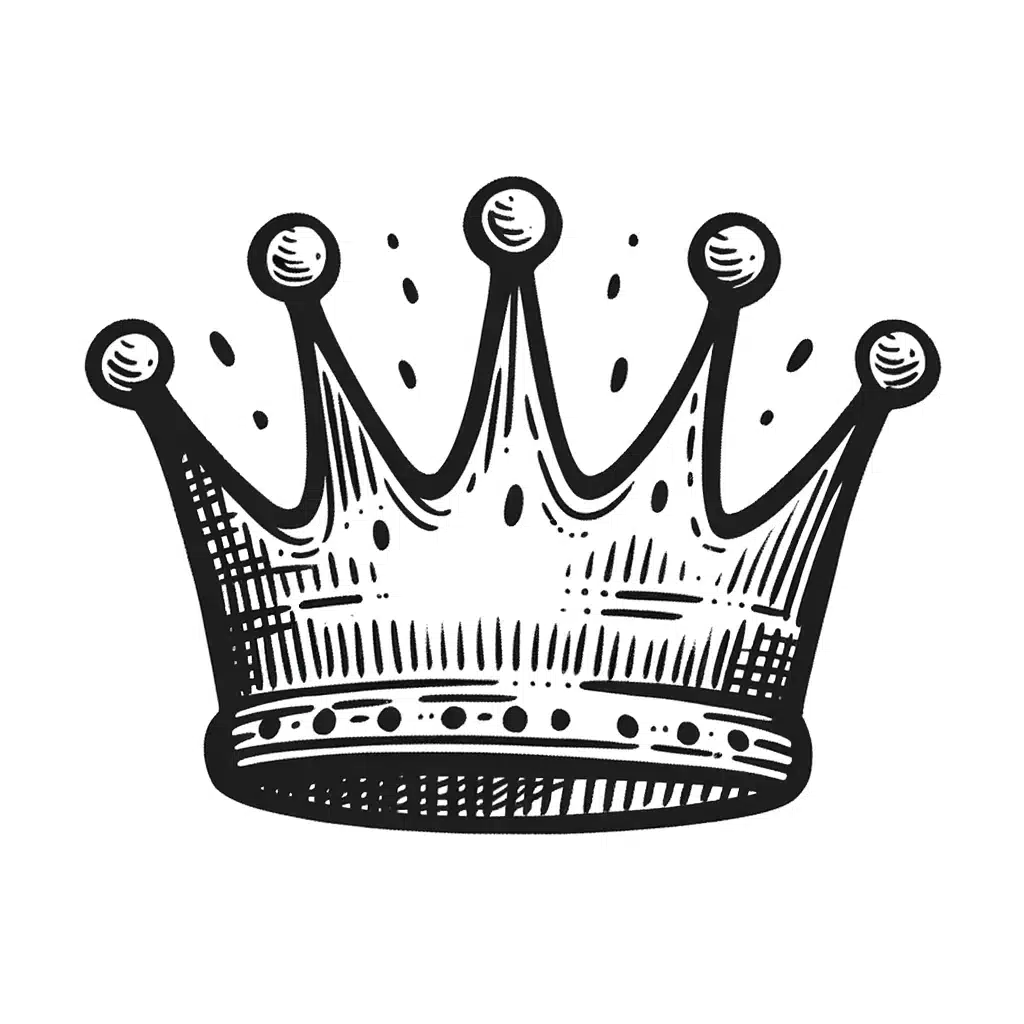 simple crown outline for beginner artists.