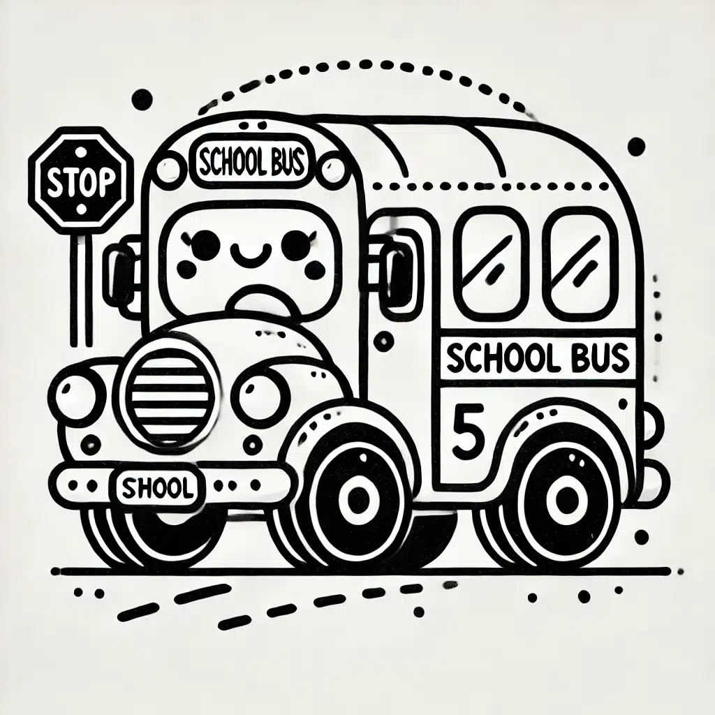 basic school bus drawing idea for kids