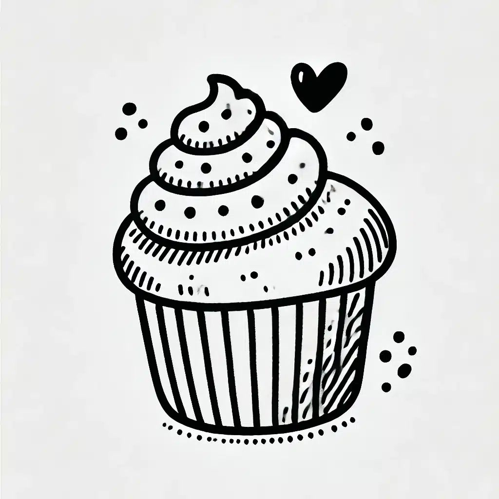 simple cupcake drawing idea for beginners