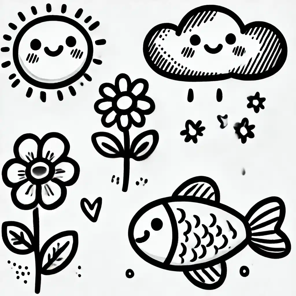 cute drawing ideas for kids and beginners