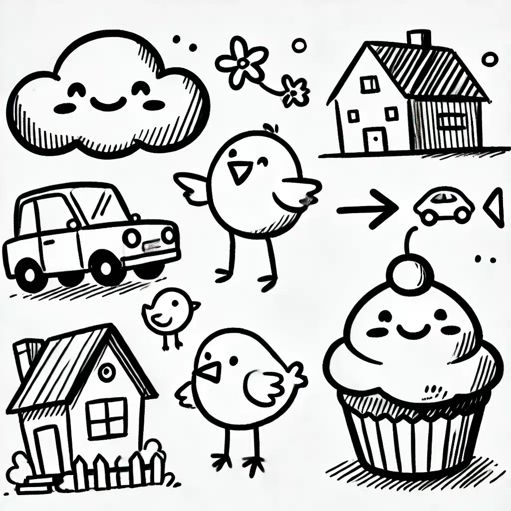 fun and beginner-friendly sketch idea in black-and-white
