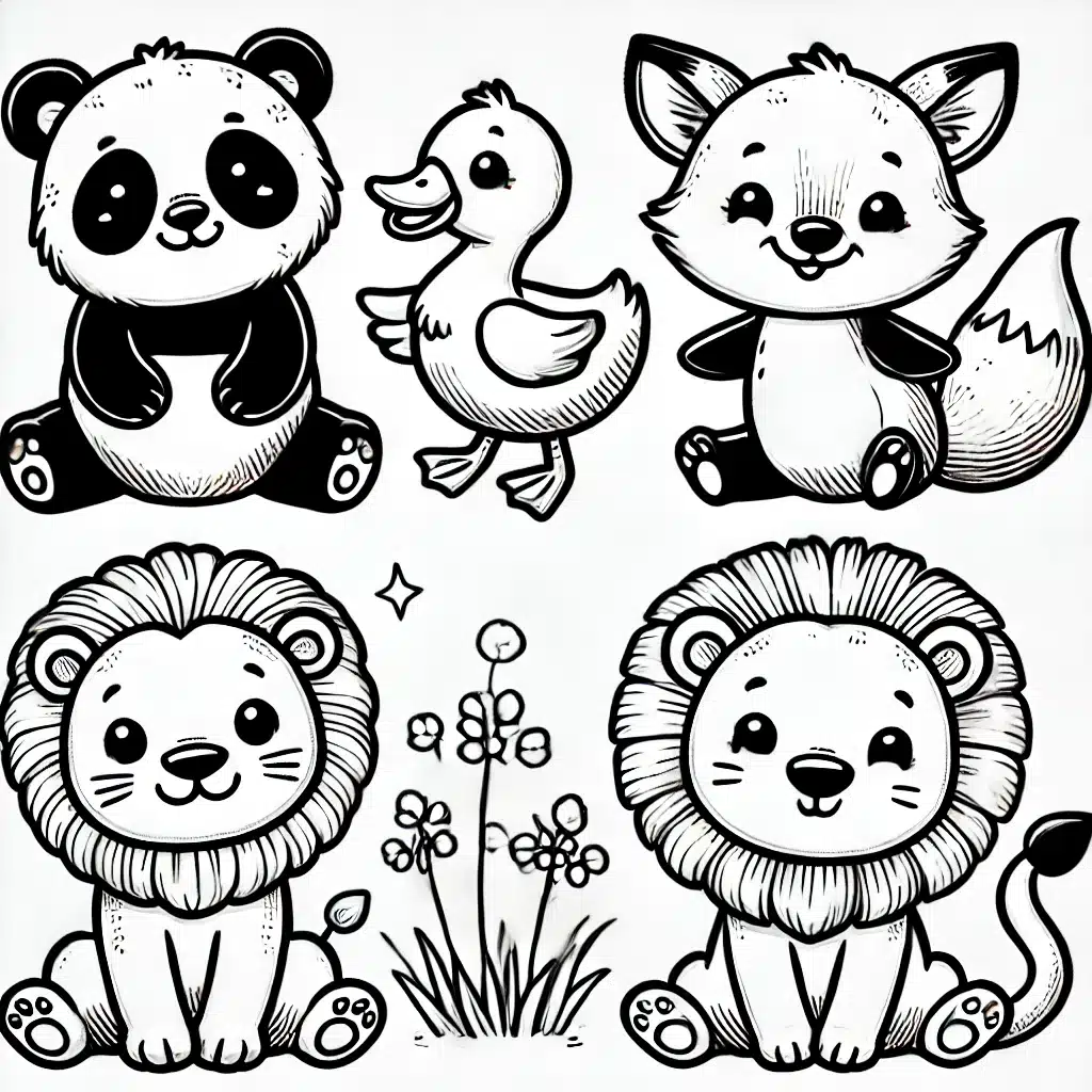 simple and adorable animal illustrations