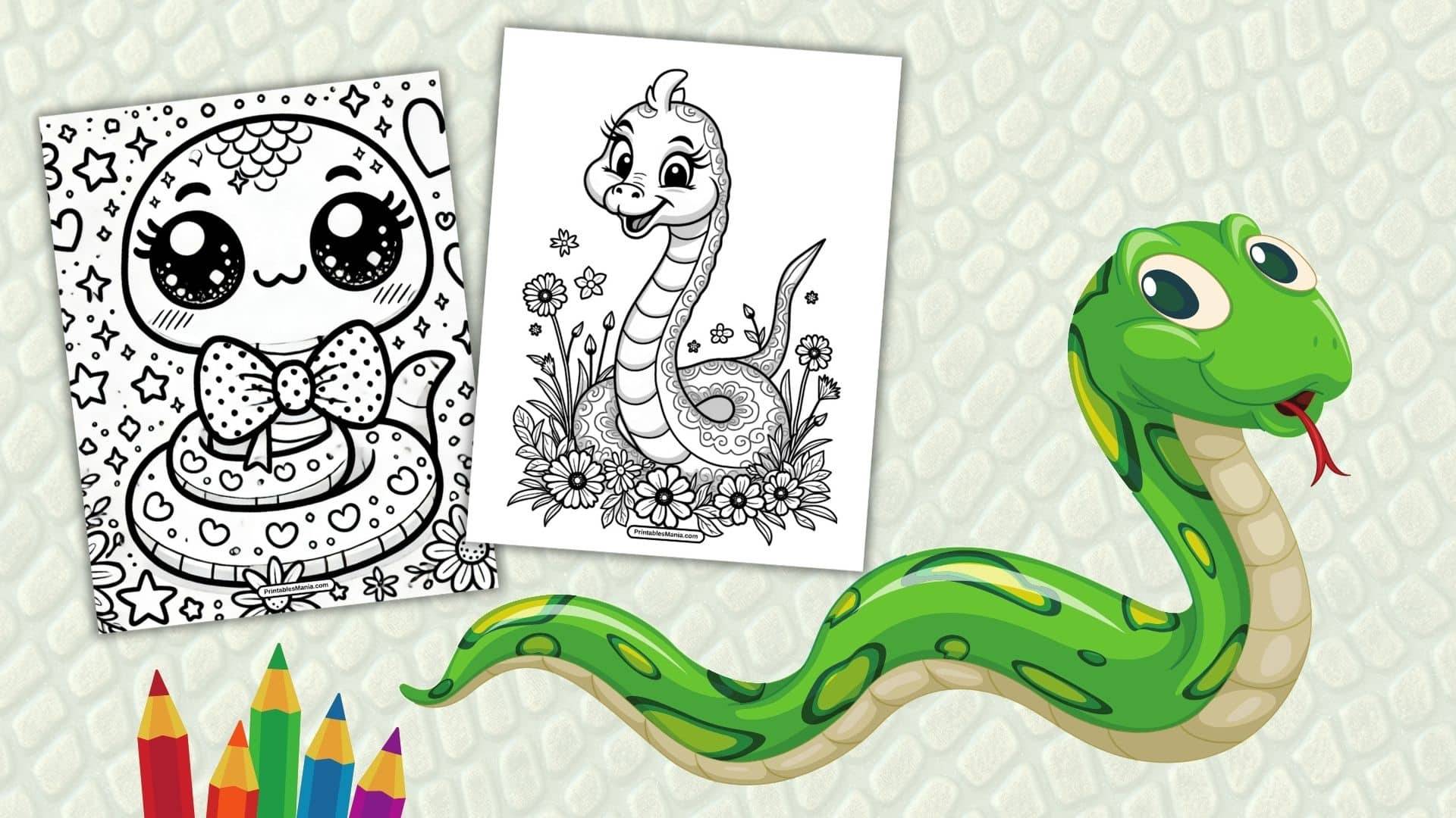 Snake Coloring Page PDF