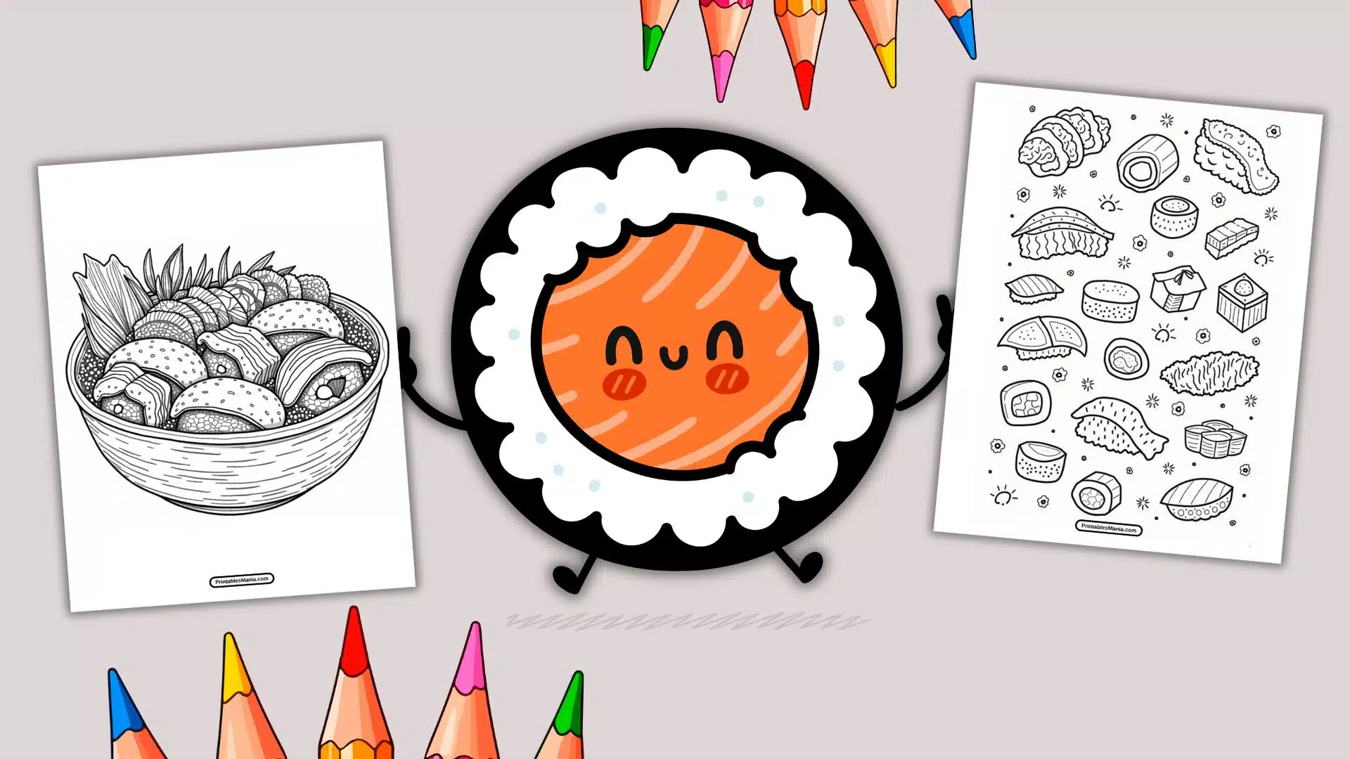 Sushi Coloring Page