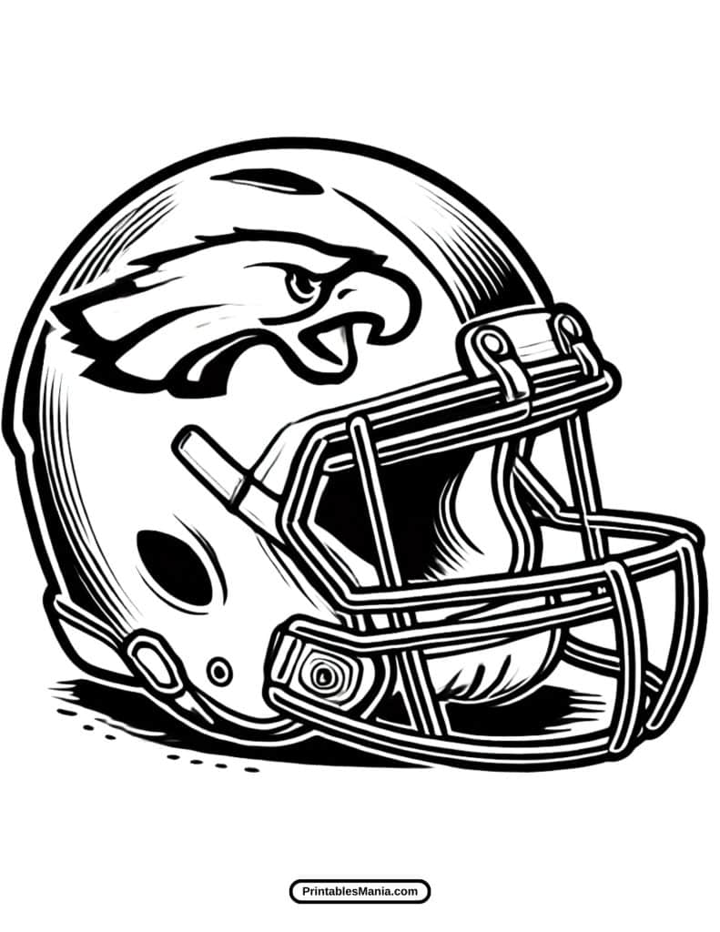 printable eagles helmet coloring page free download