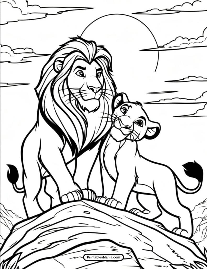 simba lion king coloring page