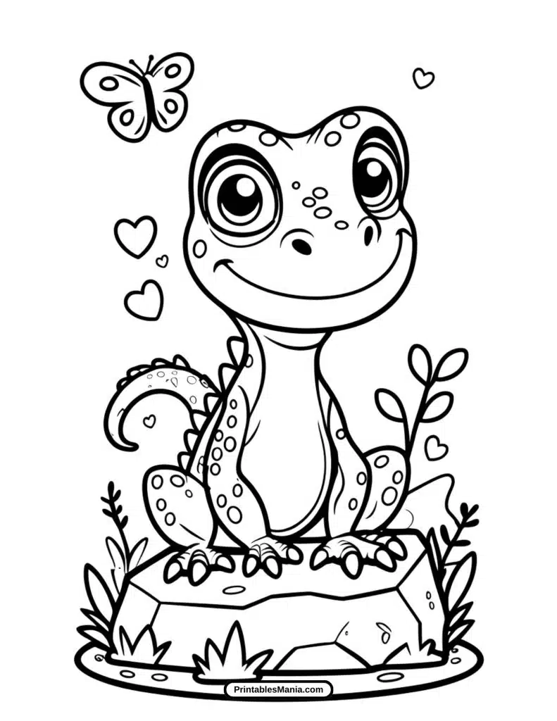 printable lizard coloring page for kids