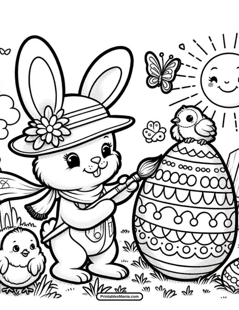 cute easter bunny coloring page