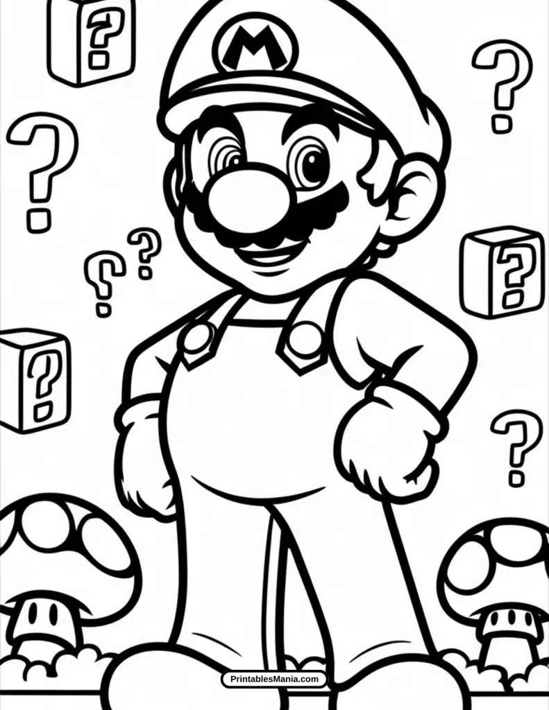 mario adventure coloring sheet