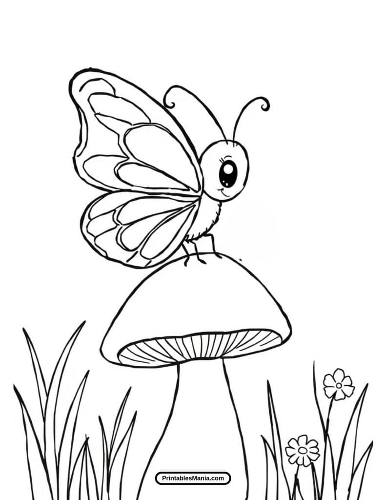 beautiful butterfly coloring page for kids