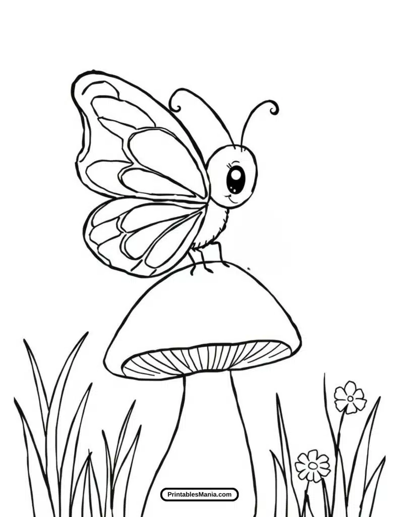 beautiful butterfly coloring page for kids