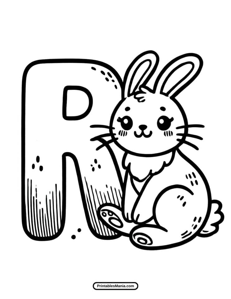 Letter R Coloring Page - Printables Mania