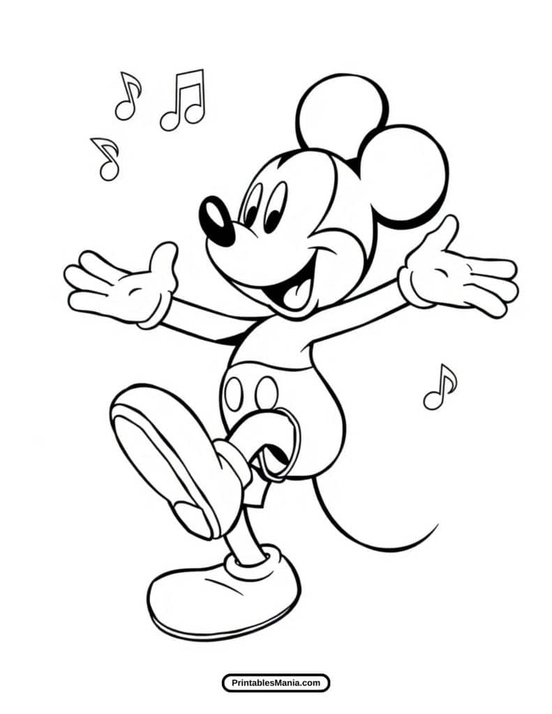 mickey mouse coloring page for kids