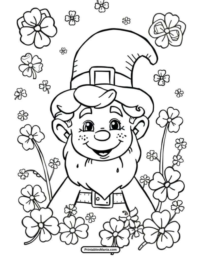 easy leprechaun coloring sheet for preschoolers and young artists