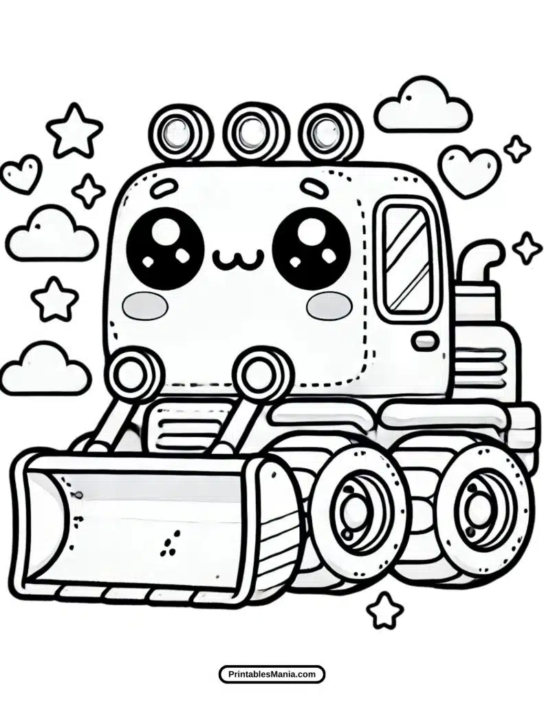 free printable bulldozer coloring sheet for kids