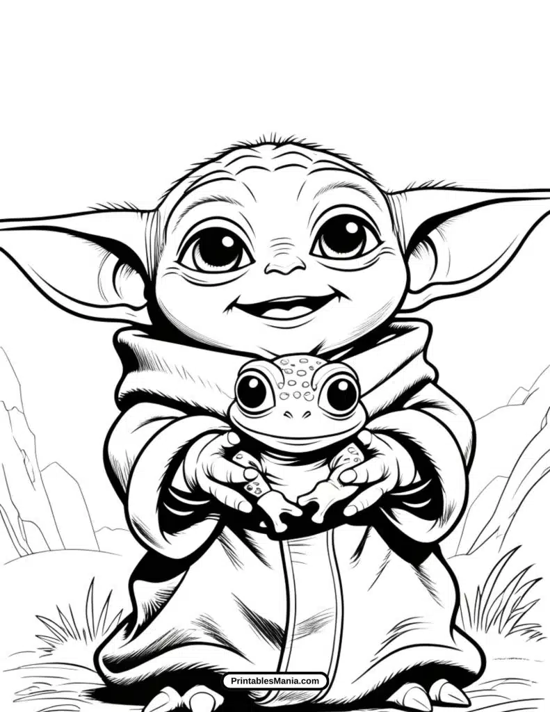 baby yoda coloring page